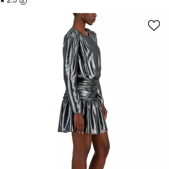 Bar Ill Women's Metallic Lamé Blouson Mini Dress silver. Size small - Picture 4 of 13